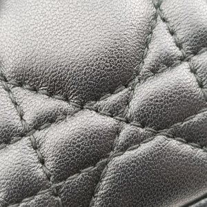 Pre-owned Christian Dior Lady Dior Cannage chain Black lambskin shoulderbag | stylenewstar
