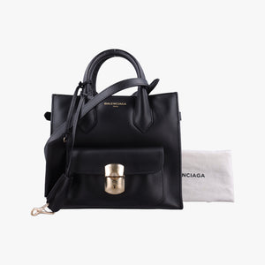 Vintage Balenciaga Padlock All Afternoon Black Leather shoulderbag | stylenewstar
