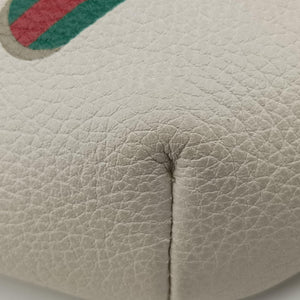 Pre-owned Gucci Gucci Print White Leather 527792 bum bag/waist bag | stylenewstar