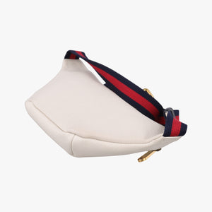 Pre-owned Gucci Gucci Print White Leather 527792 bum bag/waist bag | stylenewstar