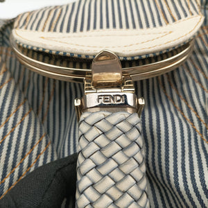 Pre-owned Fendi Spy Gray canvas×leather 8BR511 handbag | stylenewstar