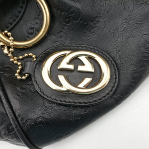 Pre-owned Gucci Sukey GUCCISSIMA Black Leather 223974 shoulderbag | stylenewstar