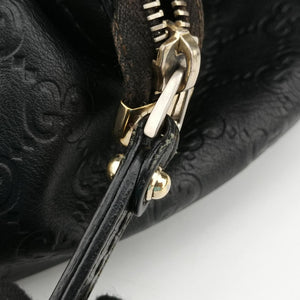 Pre-owned Gucci Sukey GUCCISSIMA Black Leather 223974 shoulderbag | stylenewstar