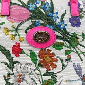 Pre-owned Gucci Flora Multicolour Canvas×Leather 550141 shoulderbag | stylenewstar
