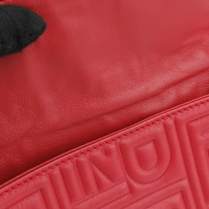 Pre-owned Fendi BAGUETTE Red Leather 8BK060 shoulderbag | stylenewstar