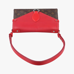 Pre-owned Louis Vuitton SAINT MICHEL Brown×COQUELICOT Monogram Canvas×epi M44031 shoulderbag | stylenewstar
