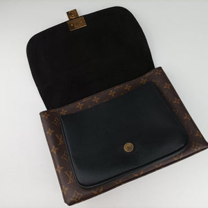 Pre-owned Louis Vuitton MARIGNAN brown×black Monogram Canvas×calf leather M44259 shoulderbag | stylenewstar