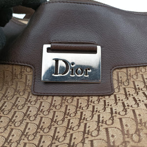 Pre-owned Christian Dior Street Chic Messenger Brown ×Beige Jacquard Canvas×Leather shoulderbag | stylenewstar