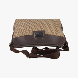 Pre-owned Christian Dior Street Chic Messenger Brown ×Beige Jacquard Canvas×Leather shoulderbag | stylenewstar