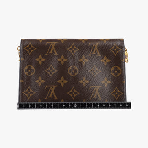Pre-owned Louis Vuitton Portefeuille FLORE Chain brown×ROSE BALLERIN Monogram Canvas×calf leather M67405 shoulderbag | stylenewstar