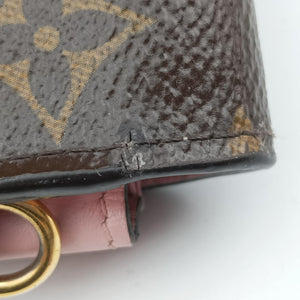 Pre-owned Louis Vuitton Portefeuille FLORE Chain brown×ROSE BALLERIN Monogram Canvas×calf leather M67405 shoulderbag | stylenewstar