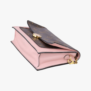 Pre-owned Louis Vuitton Portefeuille FLORE Chain brown×ROSE BALLERIN Monogram Canvas×calf leather M67405 shoulderbag | stylenewstar
