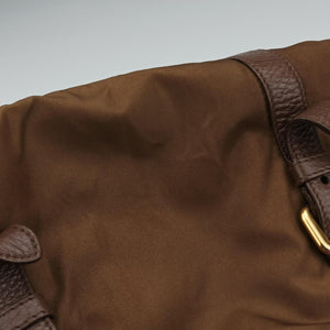 Secondhand Prada Tessuto Nappa Gaufre Satchel Rovere Brown nylon×Leather shoulderbag | stylenewstar