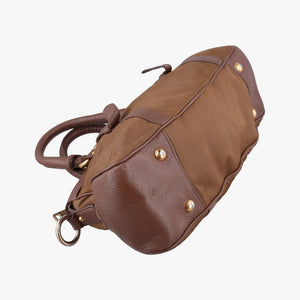 Secondhand Prada Tessuto Nappa Gaufre Satchel Rovere Brown nylon×Leather shoulderbag | stylenewstar