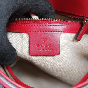 Pre-owned Gucci Lady Web Red Leather 380573 shoulderbag | stylenewstar