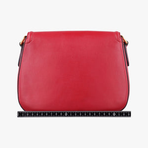 Pre-owned Gucci Lady Web Red Leather 380573 shoulderbag | stylenewstar