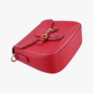 Pre-owned Gucci Lady Web Red Leather 380573 shoulderbag | stylenewstar