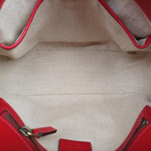 Pre-owned Gucci Lady Web Red Leather 380573 shoulderbag | stylenewstar