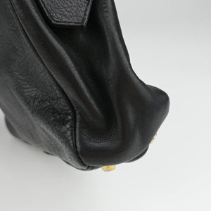 Pre-owned VERSACE Vintage Medusa Medallion Black Leather shoulderbag | stylenewstar