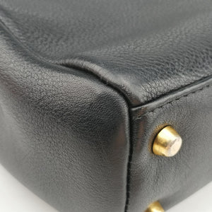 Pre-owned VERSACE Vintage Medusa Medallion Black Leather shoulderbag | stylenewstar