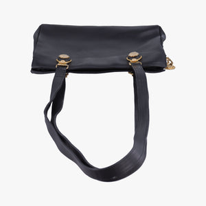 Pre-owned VERSACE Vintage Medusa Medallion Black Leather shoulderbag | stylenewstar