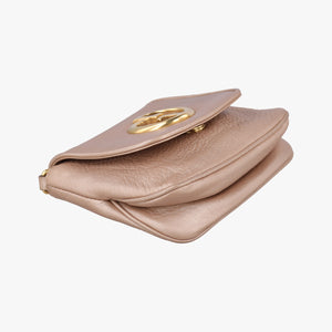 Pre-owned Gucci 1973 Double G Golden-pink Leather 251821 shoulderbag | stylenewstar