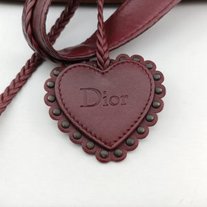 Secondhand Christian Dior Ethnic Braided Tote burgundy×Multicolour canvas×leather handbag | stylenewstar