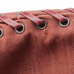 Secondhand Christian Dior Ethnic Braided Tote burgundy×Multicolour canvas×leather handbag | stylenewstar