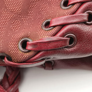 Secondhand Christian Dior Ethnic Braided Tote burgundy×Multicolour canvas×leather handbag | stylenewstar