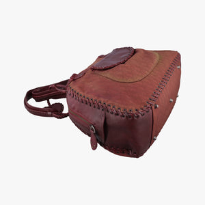 Secondhand Christian Dior Ethnic Braided Tote burgundy×Multicolour canvas×leather handbag | stylenewstar
