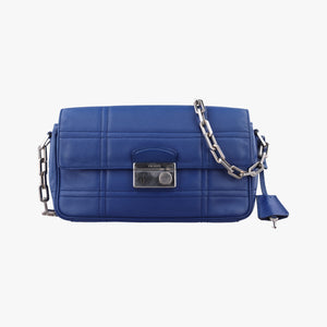 Pre-owned Prada Sound Lock Blue SAFFIANO Leather shoulderbag | stylenewstar