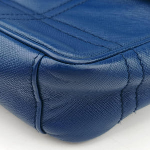 Pre-owned Prada Sound Lock Blue SAFFIANO Leather shoulderbag | stylenewstar