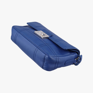 Pre-owned Prada Sound Lock Blue SAFFIANO Leather shoulderbag | stylenewstar