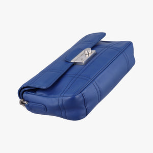 Pre-owned Prada Sound Lock Blue SAFFIANO Leather shoulderbag | stylenewstar