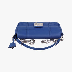Pre-owned Prada Sound Lock Blue SAFFIANO Leather shoulderbag | stylenewstar