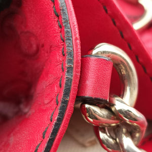 Pre-owned Gucci Emily Red Leather 295402 shoulderbag | stylenewstar