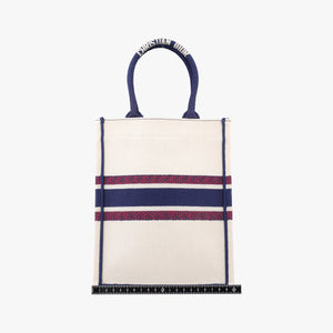 Pre-owned Christian Dior BOOK TOTE White Canvas handbag | stylenewstar