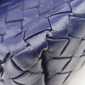 Pre-owned Bottega Veneta Intrecciato Olimpia Navy lambskin shoulderbag | stylenewstar