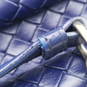 Pre-owned Bottega Veneta Intrecciato Olimpia Navy lambskin shoulderbag | stylenewstar