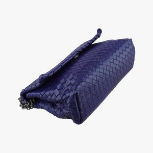 Pre-owned Bottega Veneta Intrecciato Olimpia Navy lambskin shoulderbag | stylenewstar