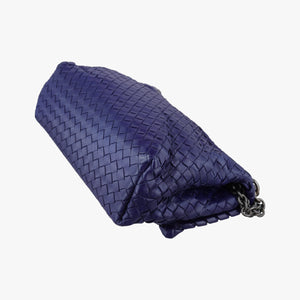 Pre-owned Bottega Veneta Intrecciato Olimpia Navy lambskin shoulderbag | stylenewstar