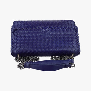 Pre-owned Bottega Veneta Intrecciato Olimpia Navy lambskin shoulderbag | stylenewstar