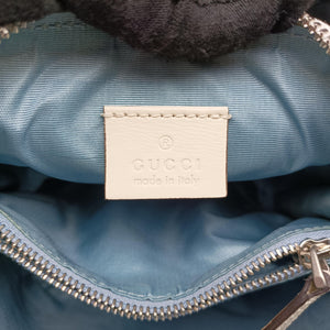 Vintage Gucci SEGA collaboration GUCCY print White Leather 511189 shoulderbag | stylenewstar