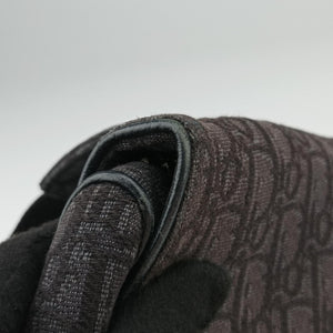 Pre-owned Christian Dior Saddle Black Jacquard bum bag/waist bag | stylenewstar