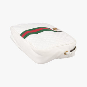 Pre-owned Gucci GG Marmont Pochette White Leather 541051 shoulderbag | stylenewstar