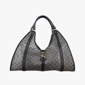 Vintage Gucci New Jackie Brown×Black PVC coated canvas×Leather 203493 handbag | stylenewstar