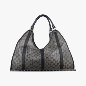 Vintage Gucci New Jackie Brown×Black PVC coated canvas×Leather 203493 handbag | stylenewstar