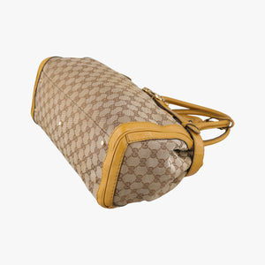 Secondhand Gucci GG Running Beige×Yellow canvas×leather 247183 handbag | stylenewstar