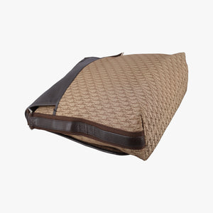 Pre-owned Christian Dior Street Chic Messenger Brown ×Beige Jacquard Canvas×Leather shoulderbag | stylenewstar