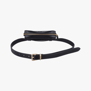 Vintage Miu Miu Logo belt Black leather bum bag/waist bag | stylenewstar